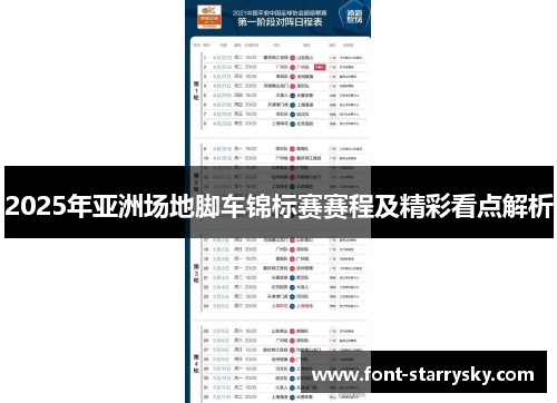 2025年亚洲场地脚车锦标赛赛程及精彩看点解析