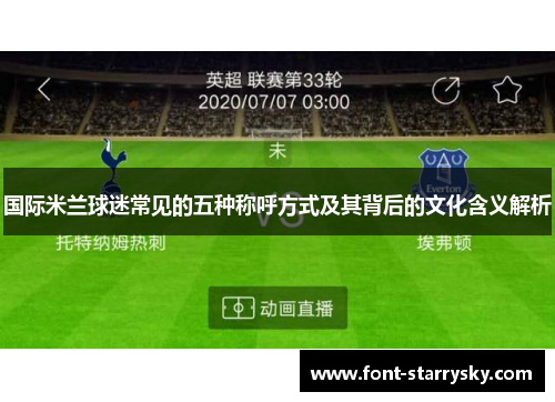 国际米兰球迷常见的五种称呼方式及其背后的文化含义解析